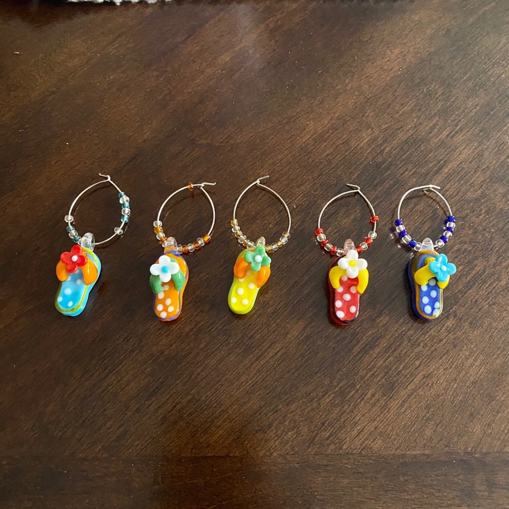 Wine Glass Charms - Flip Flops
